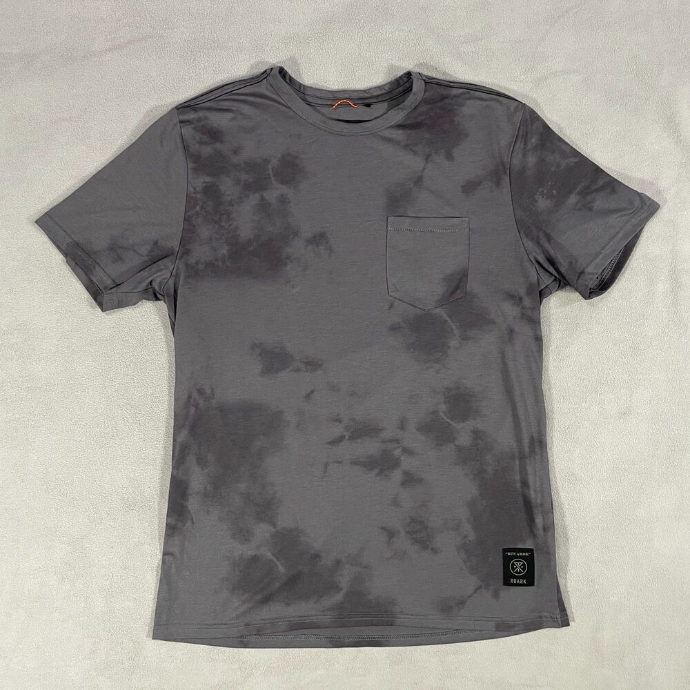 Roark Shirt Mens Medium Gray Mathis Tie Dye Run Amok Pocket Tee DriRelease